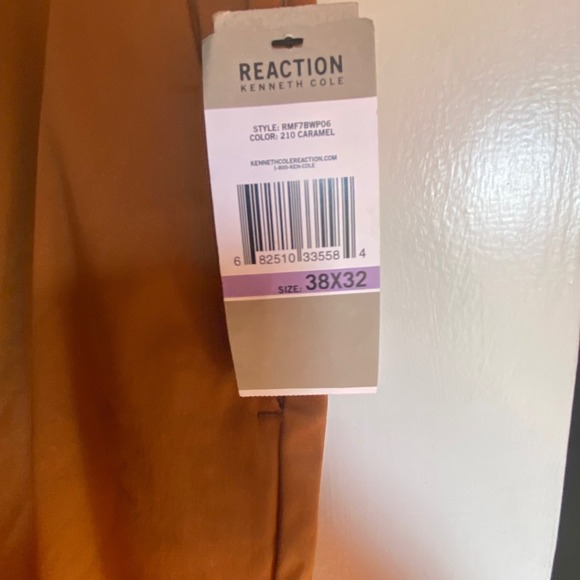 New Kenneth Cole Madison Chino Stretch Pants Caramel 38x32 Mens - Picture 5 of 8
